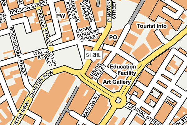 S1 2HL map - OS OpenMap – Local (Ordnance Survey)