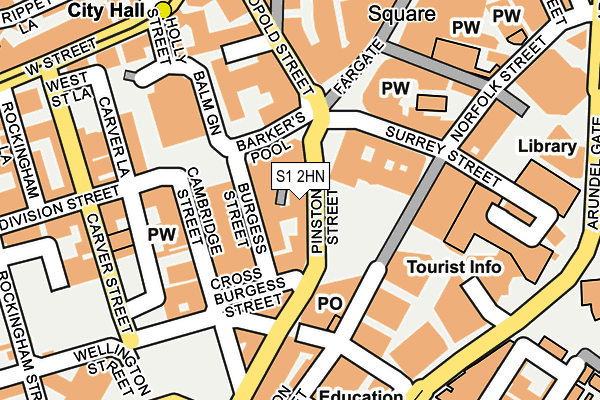 S1 2HN map - OS OpenMap – Local (Ordnance Survey)