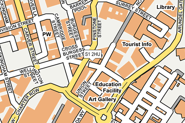 S1 2HU map - OS OpenMap – Local (Ordnance Survey)