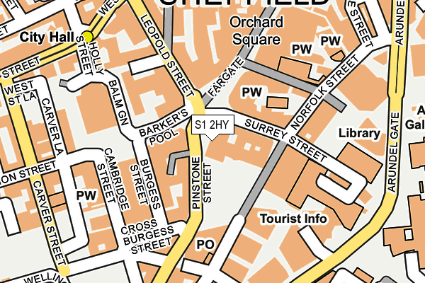 S1 2HY map - OS OpenMap – Local (Ordnance Survey)