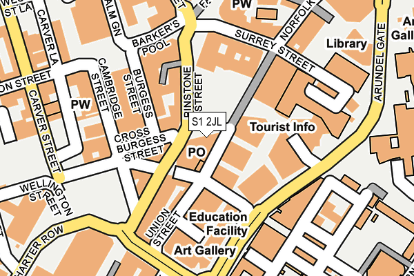 S1 2JL map - OS OpenMap – Local (Ordnance Survey)