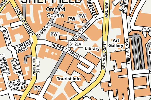 S1 2LA map - OS OpenMap – Local (Ordnance Survey)