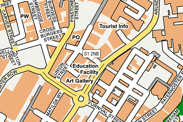 S1 2NB map - OS OpenMap – Local (Ordnance Survey)