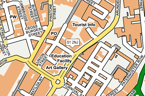 S1 2NJ map - OS OpenMap – Local (Ordnance Survey)