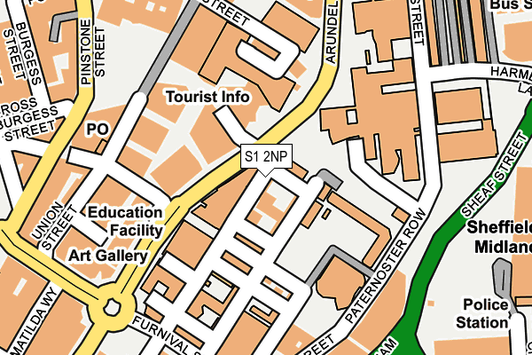 S1 2NP map - OS OpenMap – Local (Ordnance Survey)