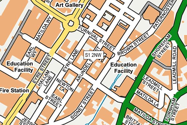 S1 2NW map - OS OpenMap – Local (Ordnance Survey)