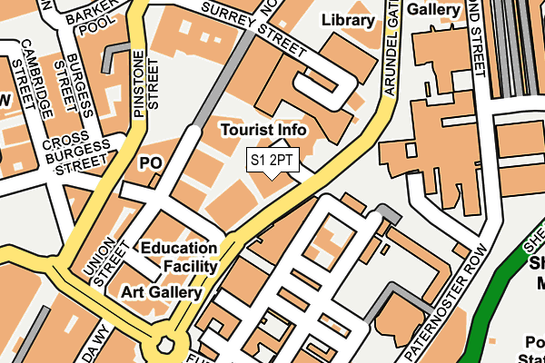 S1 2PT map - OS OpenMap – Local (Ordnance Survey)