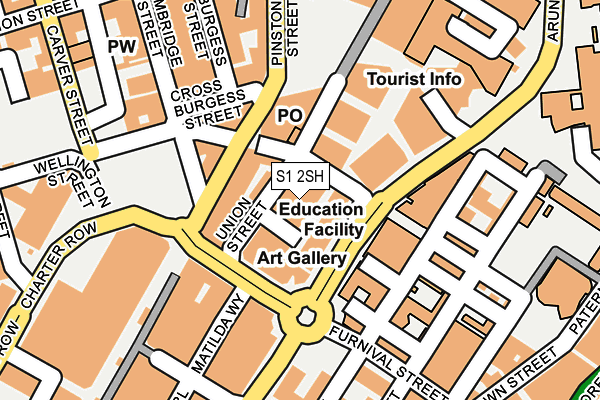 S1 2SH map - OS OpenMap – Local (Ordnance Survey)