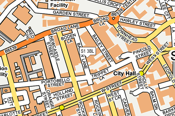 S1 3BL map - OS OpenMap – Local (Ordnance Survey)