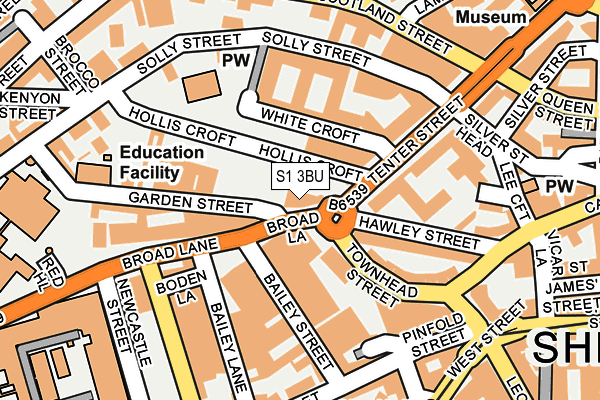 S1 3BU map - OS OpenMap – Local (Ordnance Survey)