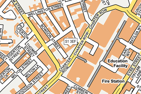 S1 3EF map - OS OpenMap – Local (Ordnance Survey)