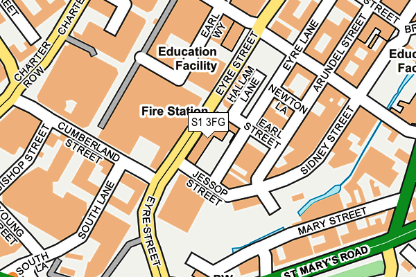 S1 3FG map - OS OpenMap – Local (Ordnance Survey)