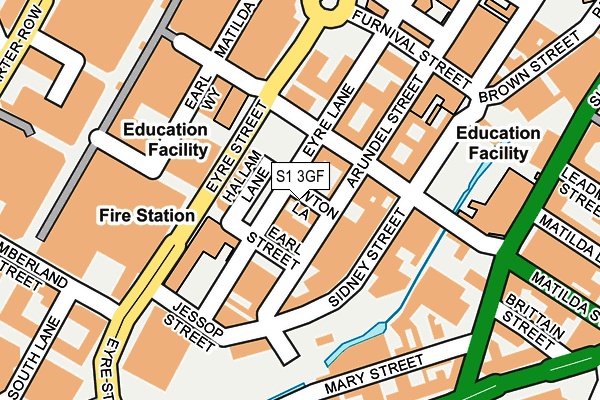 S1 3GF map - OS OpenMap – Local (Ordnance Survey)