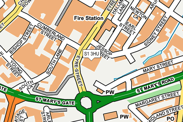 S1 3HU map - OS OpenMap – Local (Ordnance Survey)