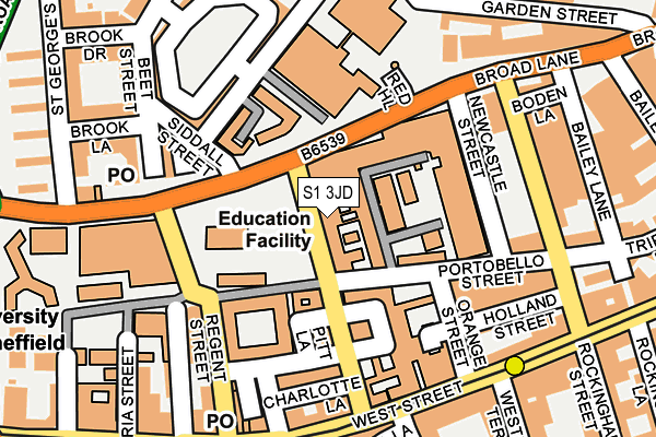 S1 3JD map - OS OpenMap – Local (Ordnance Survey)