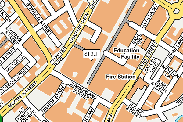 S1 3LT map - OS OpenMap – Local (Ordnance Survey)