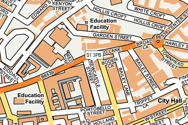 S1 3PB map - OS OpenMap – Local (Ordnance Survey)