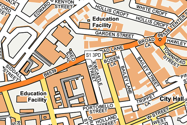 S1 3PD map - OS OpenMap – Local (Ordnance Survey)