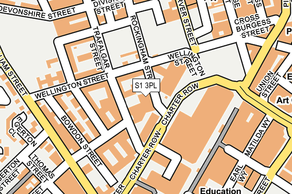 S1 3PL map - OS OpenMap – Local (Ordnance Survey)