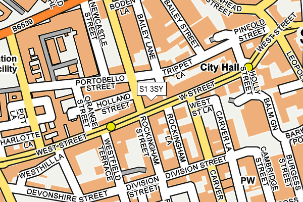 S1 3SY map - OS OpenMap – Local (Ordnance Survey)