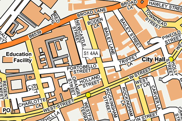 S1 4AA map - OS OpenMap – Local (Ordnance Survey)