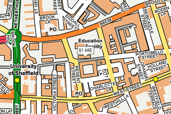 S1 4AE map - OS OpenMap – Local (Ordnance Survey)