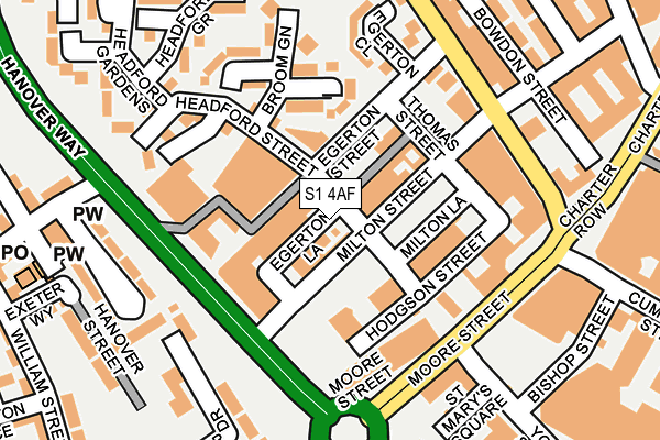 S1 4AF map - OS OpenMap – Local (Ordnance Survey)