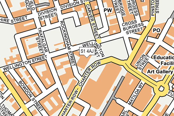 S1 4AJ map - OS OpenMap – Local (Ordnance Survey)