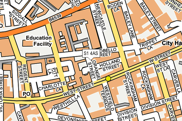 S1 4AS map - OS OpenMap – Local (Ordnance Survey)