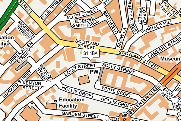 S1 4BA map - OS OpenMap – Local (Ordnance Survey)
