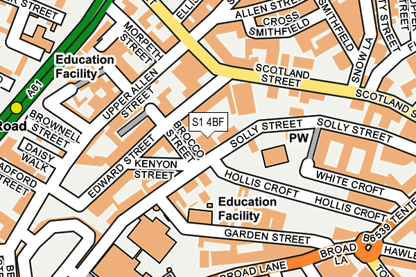S1 4BF map - OS OpenMap – Local (Ordnance Survey)