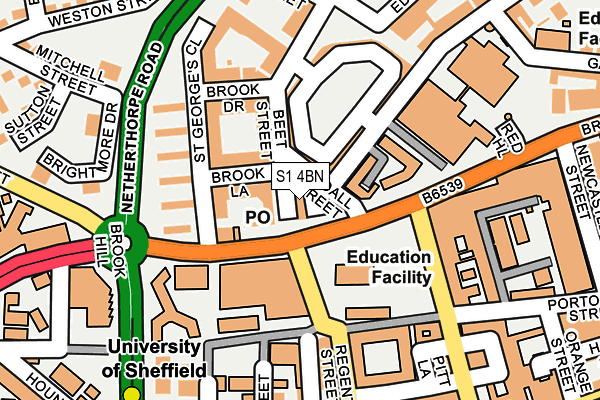 S1 4BN map - OS OpenMap – Local (Ordnance Survey)