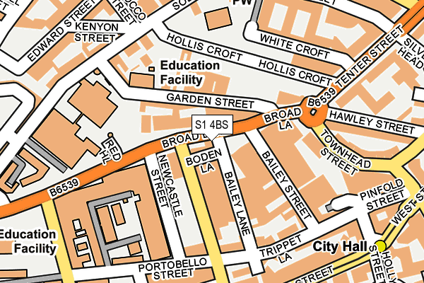 S1 4BS map - OS OpenMap – Local (Ordnance Survey)