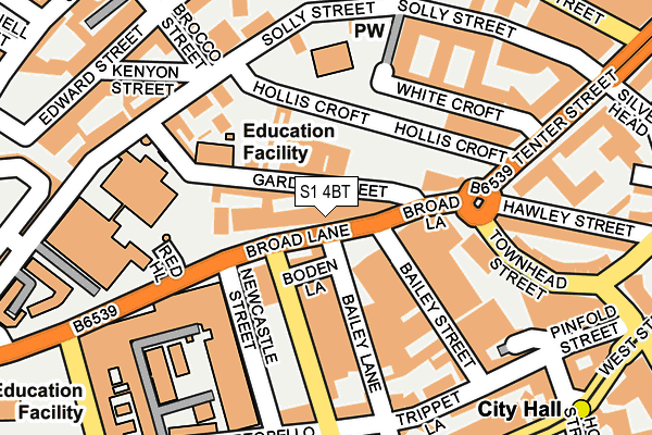 S1 4BT map - OS OpenMap – Local (Ordnance Survey)