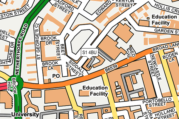 S1 4BU map - OS OpenMap – Local (Ordnance Survey)