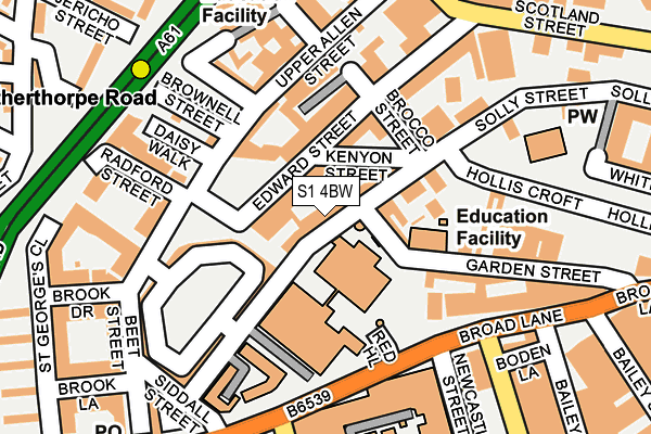 S1 4BW map - OS OpenMap – Local (Ordnance Survey)