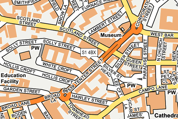 S1 4BX map - OS OpenMap – Local (Ordnance Survey)