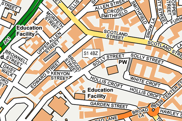 S1 4BZ map - OS OpenMap – Local (Ordnance Survey)