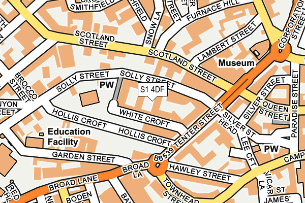 S1 4DF map - OS OpenMap – Local (Ordnance Survey)