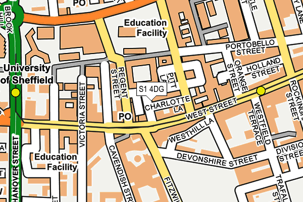 S1 4DG map - OS OpenMap – Local (Ordnance Survey)