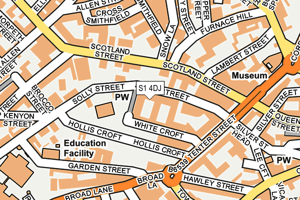 S1 4DJ map - OS OpenMap – Local (Ordnance Survey)