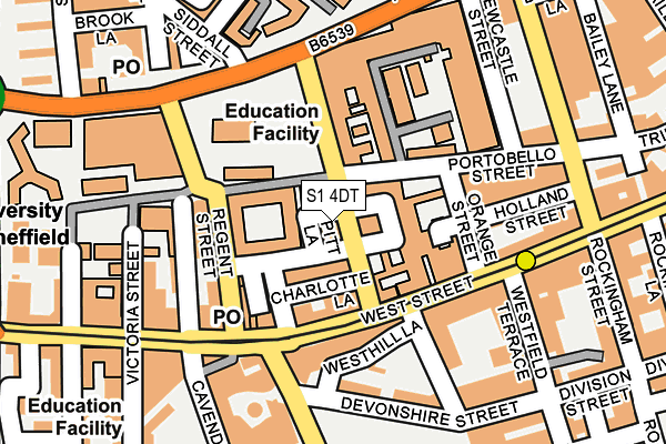 S1 4DT map - OS OpenMap – Local (Ordnance Survey)