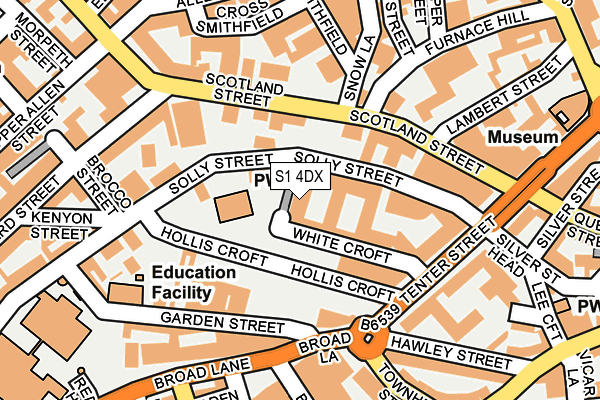 S1 4DX map - OS OpenMap – Local (Ordnance Survey)