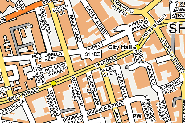 S1 4DZ map - OS OpenMap – Local (Ordnance Survey)