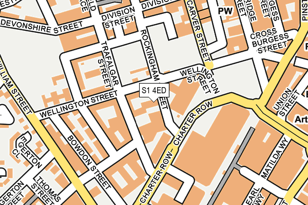 S1 4ED map - OS OpenMap – Local (Ordnance Survey)