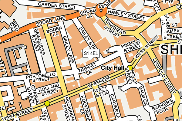S1 4EL map - OS OpenMap – Local (Ordnance Survey)