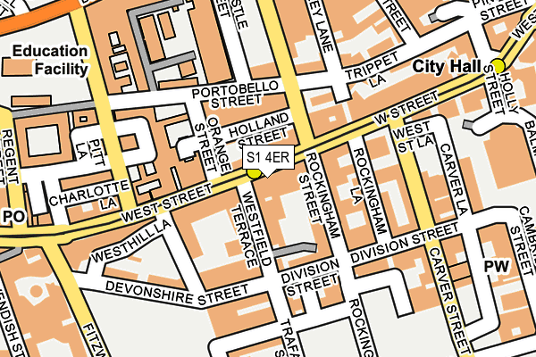 S1 4ER map - OS OpenMap – Local (Ordnance Survey)