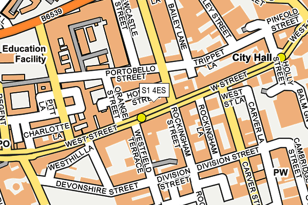 S1 4ES map - OS OpenMap – Local (Ordnance Survey)