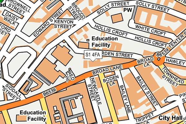 S1 4FA map - OS OpenMap – Local (Ordnance Survey)