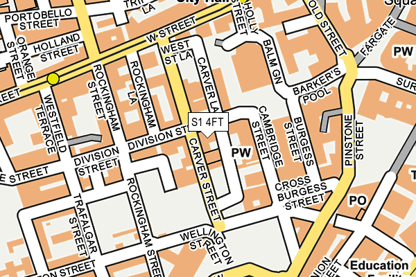 S1 4FT map - OS OpenMap – Local (Ordnance Survey)